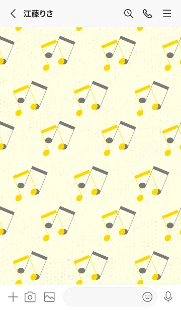 [LINE着せ替え] 2連符柄  タンポポ色の画像2