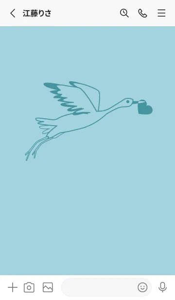 [LINE着せ替え] 鳥とハート スプレーグリーンの画像2