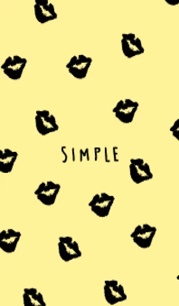 [LINE着せ替え] 黒キスマーク イエロー2の画像1