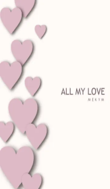 [LINE着せ替え] ALL MY LOVE-DUSKY PINK HEART 2の画像1