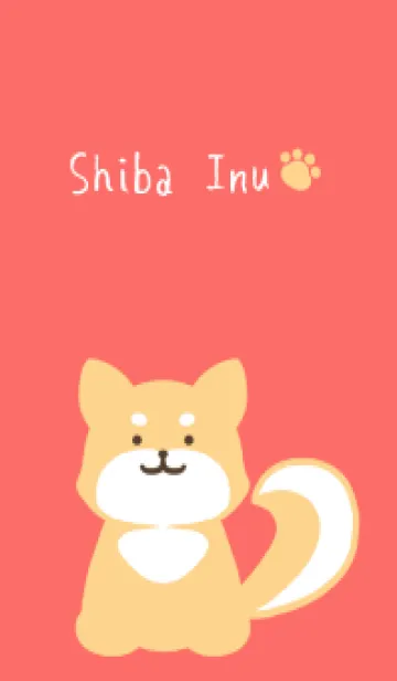 [LINE着せ替え] しっぽ可愛い柴犬/朱色の画像1