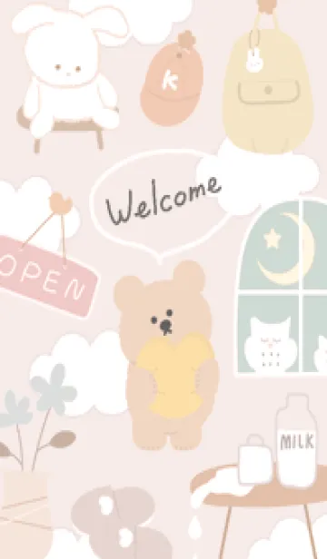 [LINE着せ替え] babypink♡くまルーム09_1の画像1