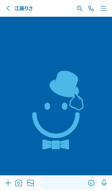 [LINE着せ替え] スマイル＆紳士 シアンブルーの画像2