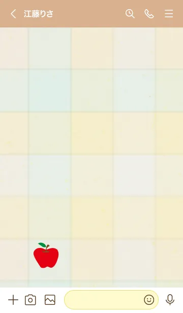 [LINE着せ替え] チェック柄 りんご15の画像2