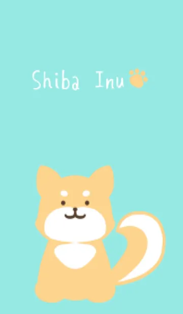 [LINE着せ替え] しっぽ可愛い柴犬/ブルーグリーンの画像1