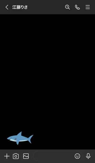 [LINE着せ替え] サメ 黒の画像2