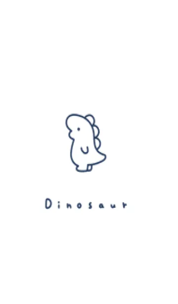 [LINE着せ替え] ゆるい恐竜 _ 白とネイビーの画像1