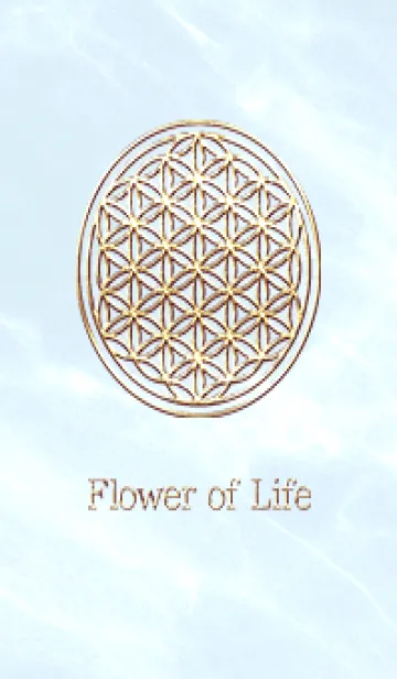 [LINE着せ替え] Flower of Life - Gold (M) - スカイブルーの画像1