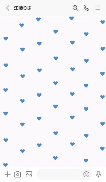 [LINE着せ替え] pattern_heart (white blue)の画像2