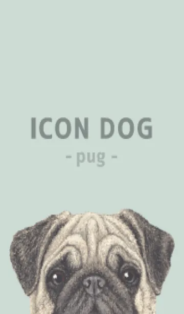 [LINE着せ替え] ICON DOG - パグ - PASTEL GR/02の画像1