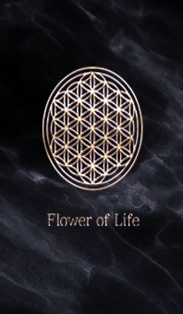 [LINE着せ替え] Flower of Life - Gold (S) - ブラック 02の画像1