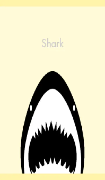 [LINE着せ替え] モノクロのサメ 薄い黄色の画像1