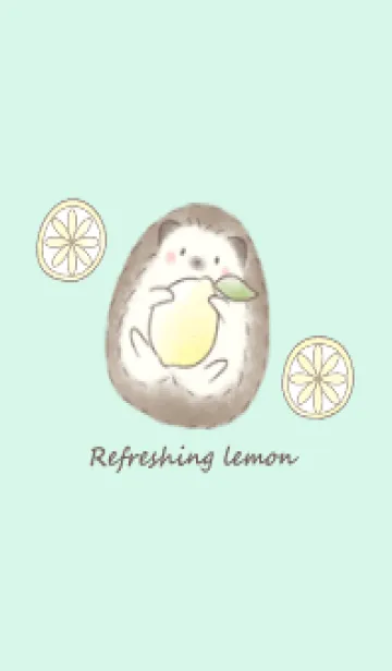 [LINE着せ替え] ハリネズミとレモン -グリーン-の画像1