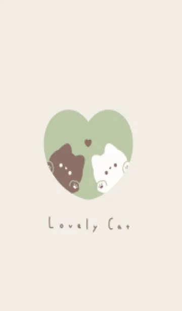 ねことハート /ピスタチオグリーンのLINE着せ替え
