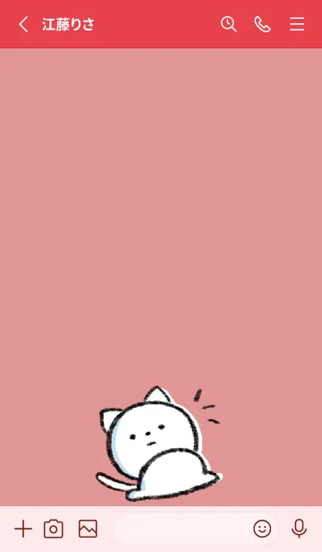 [LINE着せ替え] 赤 : まるねこ6の画像2