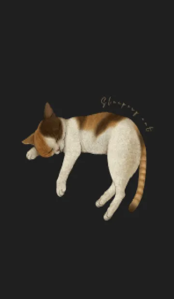 [LINE着せ替え] Sleeping cat - 三毛猫 - BLACKの画像1