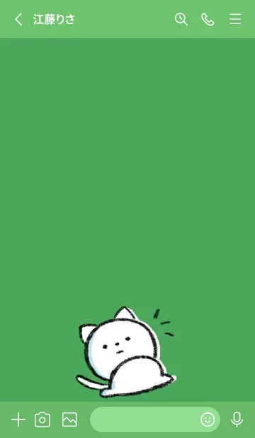 [LINE着せ替え] 緑 : まるねこ6の画像2