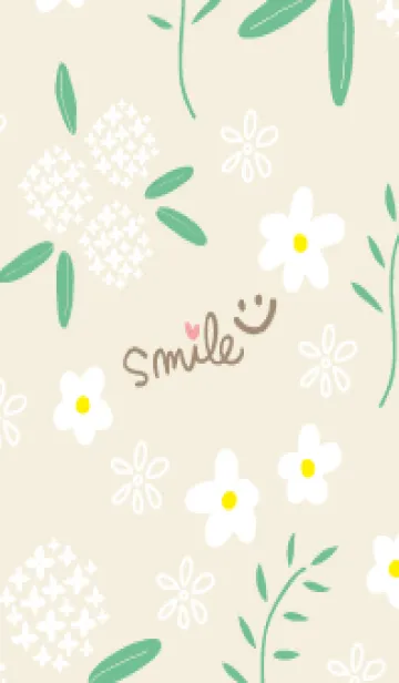 [LINE着せ替え] 白い花々と葉8の画像1