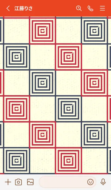 [LINE着せ替え] 和音 市松模様 音符  ペッパーレッドの画像2