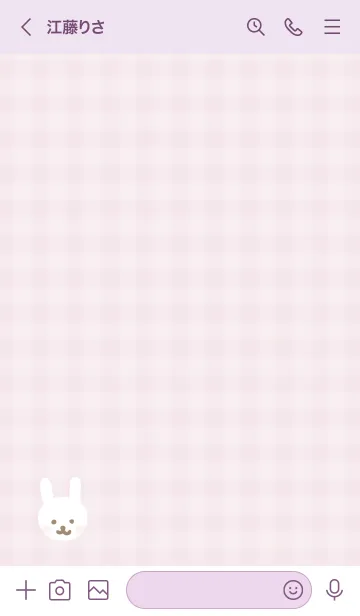 [LINE着せ替え] うさぎ チェック柄の画像2