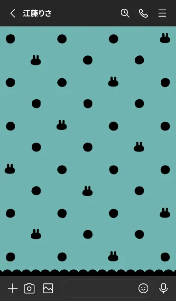 [LINE着せ替え] 水玉うさぎ♡BlueGreen&Blackの画像2