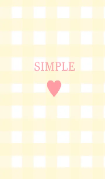 [LINE着せ替え] SIMPLE HEART =check peachyellow=の画像1