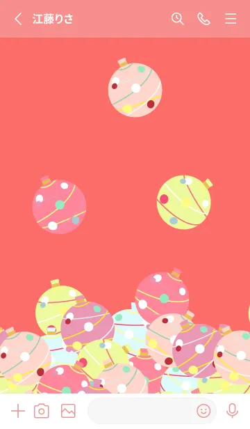 [LINE着せ替え] かわいいヨーヨー 赤色の画像2