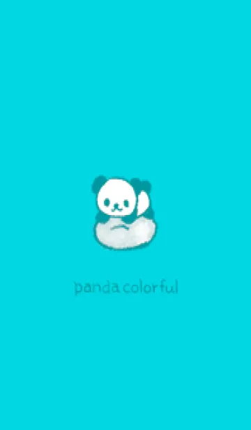 [LINE着せ替え] Panda colorful -- turquoise 03の画像1