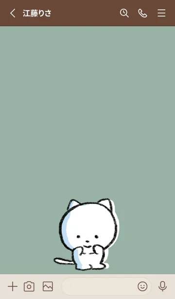 [LINE着せ替え] ベージュとカーキ : まるねこ7の画像2