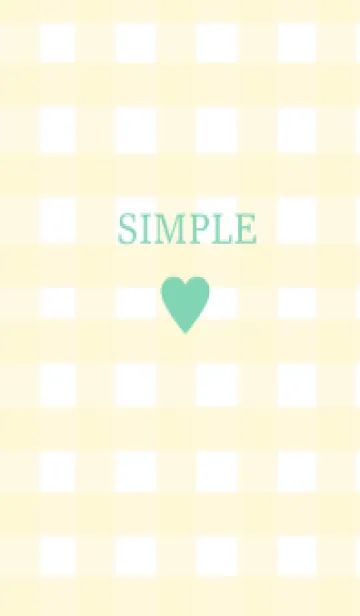 [LINE着せ替え] SIMPLE HEART =check mintyellow=の画像1