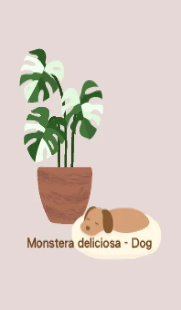 [LINE着せ替え] Monstera deliciosa - Dogの画像1