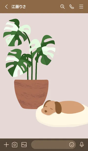 [LINE着せ替え] Monstera deliciosa - Dogの画像2