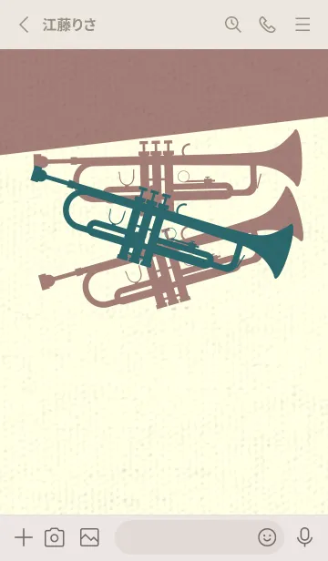 [LINE着せ替え] Trumpet CLR ティールグリーンの画像2