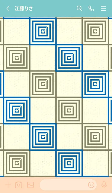 [LINE着せ替え] 和音 市松模様 音符  コバルトブルーの画像2