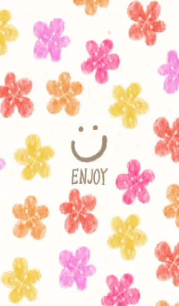 [LINE着せ替え] 水彩 暖色系 お花10の画像1