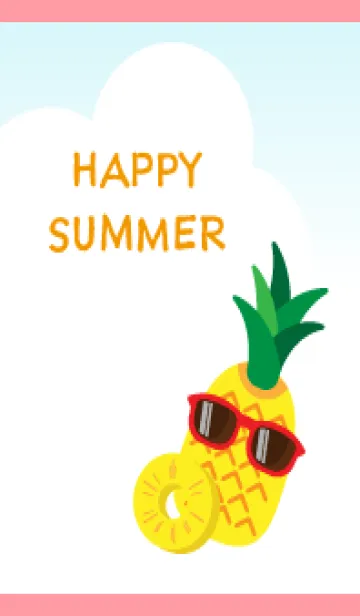 夏のパイナップル 薄いピンクの着せ替えメイン画像