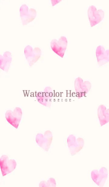 [LINE着せ替え] WatercolorHeart PINKBEIGE 8の画像1