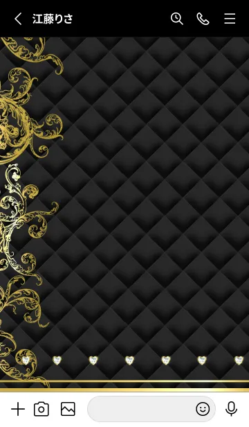 [LINE着せ替え] Black Heart simple4の画像2