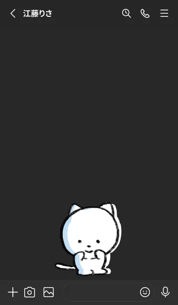 [LINE着せ替え] 黒とピンク : まるねこ7の画像2