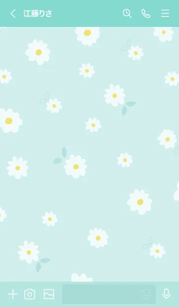 [LINE着せ替え] 白い花と時々はっぱ5の画像2