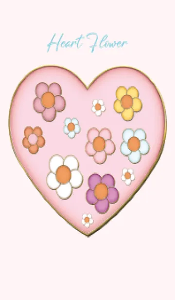 [LINE着せ替え] Enamel Pin Heart Flower 140の画像1