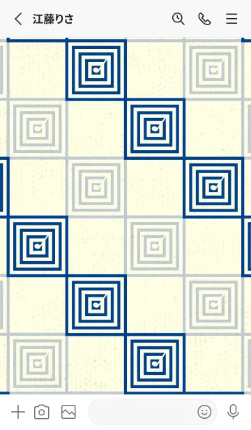 [LINE着せ替え] 和音 市松模様 音符  インクブルーの画像2