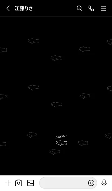 [LINE着せ替え] サメ。黒色。シンプル。ゆるい。の画像2