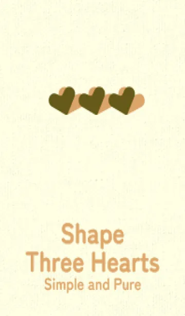 [LINE着せ替え] 3つのハート型の着せかえ オリーブドラブの画像1