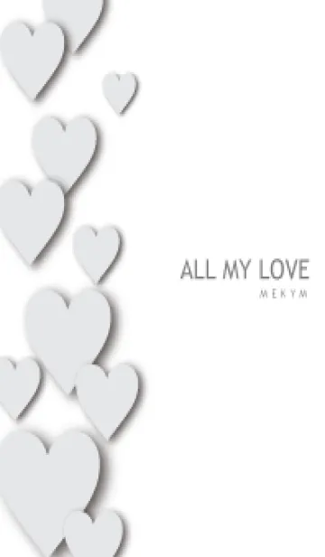 [LINE着せ替え] ALL MY LOVE-WHITE GRAY HEART 3の画像1