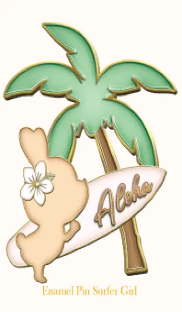 [LINE着せ替え] Enamel Pin Surfer Girl 124の画像1