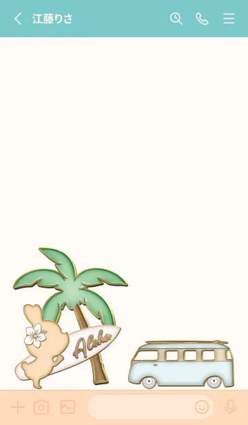 [LINE着せ替え] Enamel Pin Surfer Girl 124の画像2