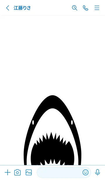 [LINE着せ替え] モノクロのサメ 白と青の画像2