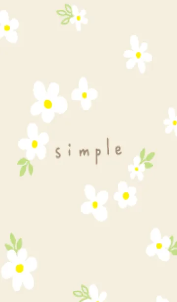 [LINE着せ替え] 白い花と葉っぱランダム19の画像1