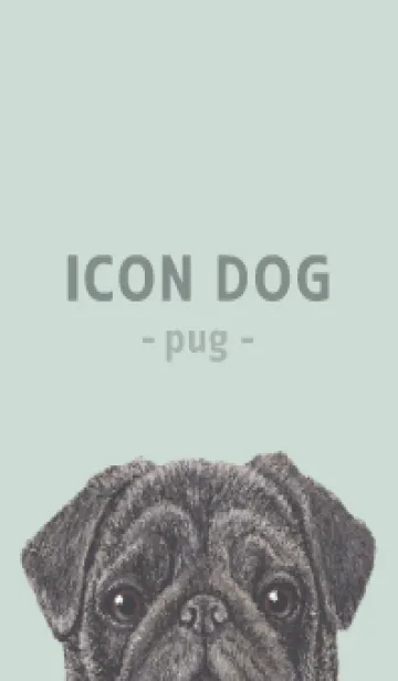 [LINE着せ替え] ICON DOG - パグ - PASTEL GR/03の画像1